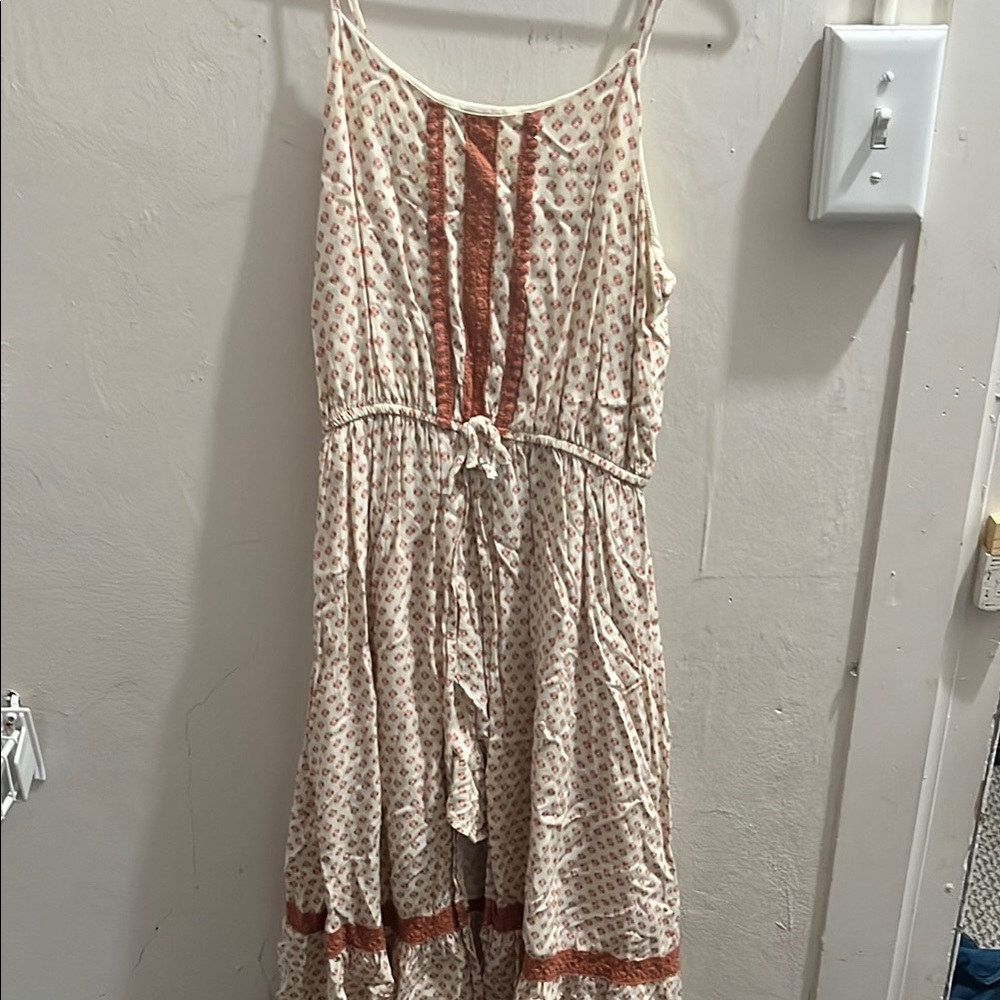 Elegant Cream and Brown Kids Dress/Romper